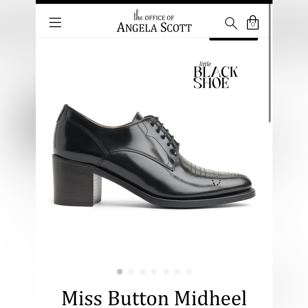 THE OFFICE OF ANGELA SCOTT Miss Button Derby In Black (size 39) EUC